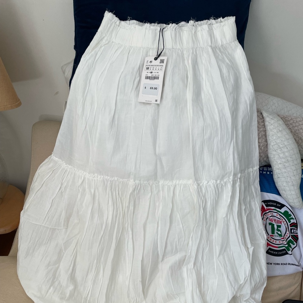 NWT Zara full length white skirt